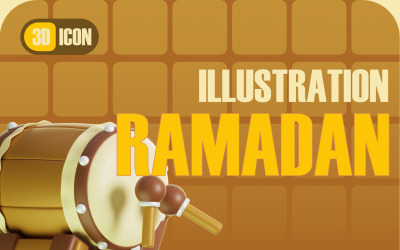Ícone estilizado 3D do Ramadã