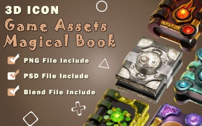 Stilisiertes 3D-Symbol eines magischen Buches