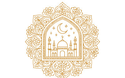 Ramadan Kareem Mandala Vector