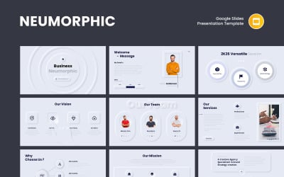 Шаблон бизнес-презентации Google Slides в неморфическом стиле