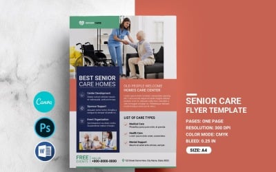 Flyer sjabloon voor ouderenzorg