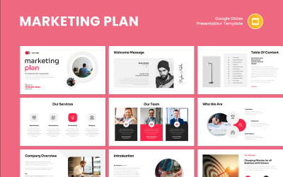 Szablon prezentacji Google Slides dla planu marketingowego dla kadry kierowniczej
