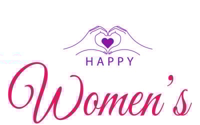 Happy Women's Day Greeting Card Design With Heart Hands Symbol Celebrating Women's Empowerment