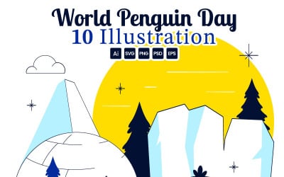10 World Penguin Day Illustration