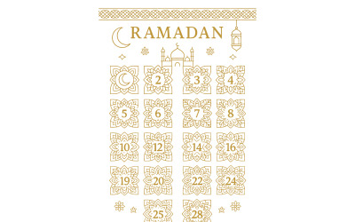 Islamic Monthly Planner with Elegant Arabic Patterns