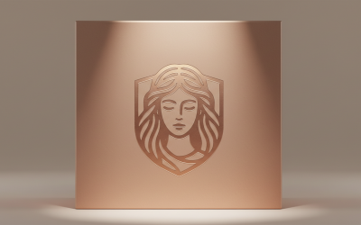 Luxury Queen Beauty Logo – Elegant Woman Face Shield Emblem for Spa &amp;amp; Cosmetics