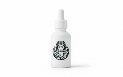 Luxury Queen Beauty Spa Logo – Elegant Feminine Oval Emblem for Skincare &amp;amp; Cosmetics