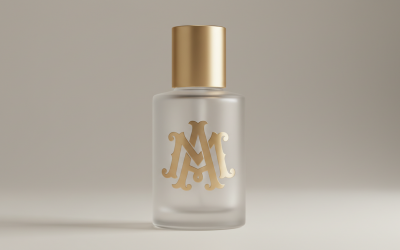 Luxus AM monogram szépségszalon logó sablon – elegáns arany felirat embléma