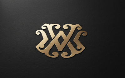 Luxus AV monogram szépségszalon logó sablon – elegáns díszítő felirat
