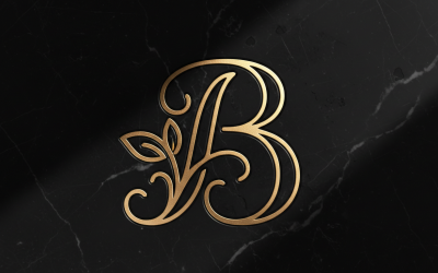 Luxus B betűs szépségszalon logó sablon – elegáns virágos monogram design