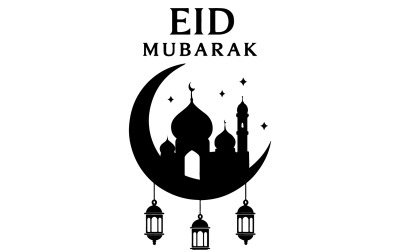 Modern Eid Mubarak dekorativ vektorkonst