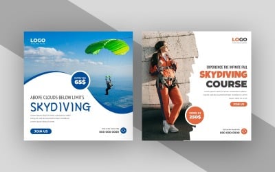 Skydiving Social Media Post banner template