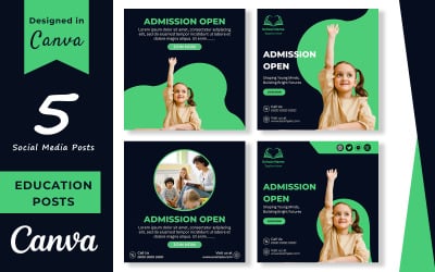 Admission Social Media Canva Templates for Schools