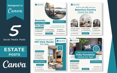 Estate Social Media Post Canva Bundle