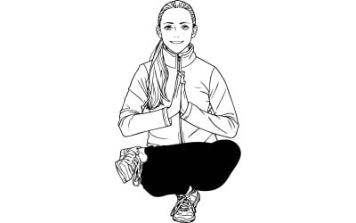 Fitness Toestand Pose Vector Line Art
