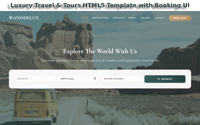 HTML5-шаблон для сайтов элитных путешествий и туров с интерфейсом бронирования.