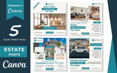 Promote property listings and estate services editable in Canva