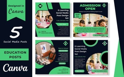 School College Admission Social Media Canva Bundle