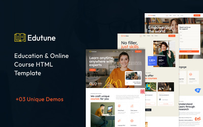 Edutune | HTML-mall för utbildning och onlinekurser