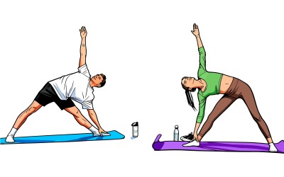 Full Shot People Exercising Together Illustration 2