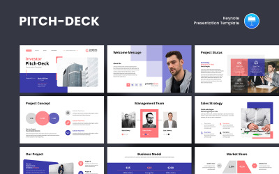 Mall för modern Pitch-Deck-presentation