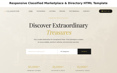 Modello HTML reattivo per directory e mercatino degli annunci