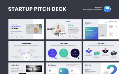 Professzionális Pitch Deck Keynote prezentációs sablon