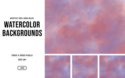 Watercolor Background Set – Mystic Red &amp;amp; Blue Abstract Textures