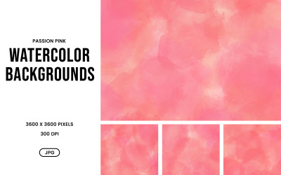 Watercolor Background Set – Passion Pink Abstract Textures