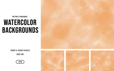 Watercolor Background Set – Retro Orange Abstract Textures