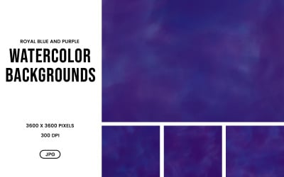 Watercolor Background Set – Royal Blue &amp;amp; Purple brush textures