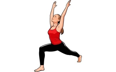 Girl Enjoying Yoga Class Outdoors Illustration