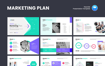 Vorlage für eine Keynote-Präsentation zum Marketingplan