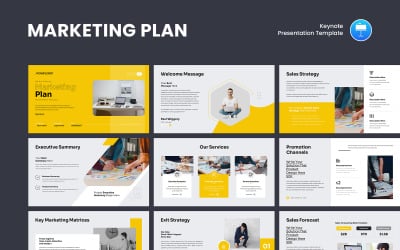 Vorlage für eine Keynote-Präsentation zum Startup-Marketingplan