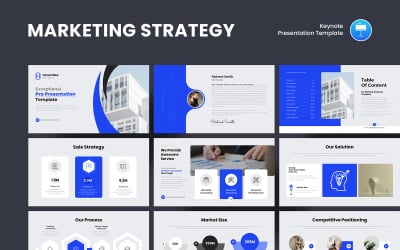 Vorlage für eine Keynote-Präsentation zum Thema Marketingstrategie.