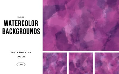 Watercolor Background Set – Elegant Violet Abstract Textures