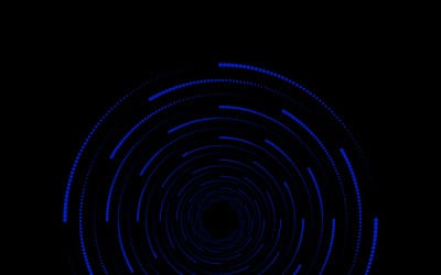 Abstract Blue Digital Circles Concentric Dotted Technology Background