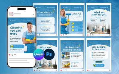 Cleaning Service Instagram Post Templates
