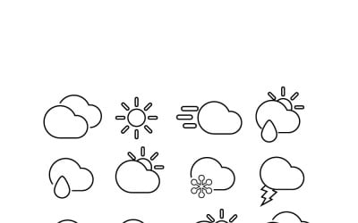 Complete Weather Icon Set for Forecast Apps and UI Design