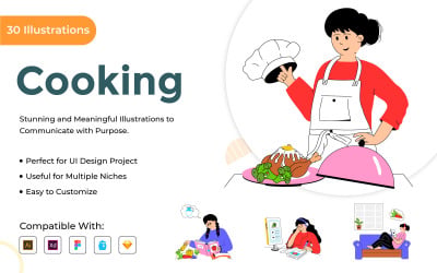 Cooking &amp;amp; Chef Flat Vector Illustration
