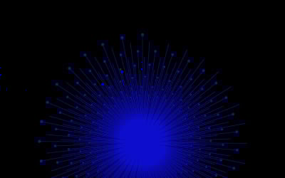 Electric Blue Radial Burst Abstract Network Visualization With Dotted Starburst And Technology Vibe