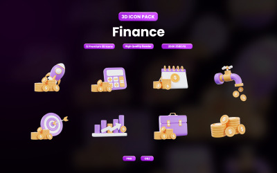 Finance 3D Icon Pack Design 143