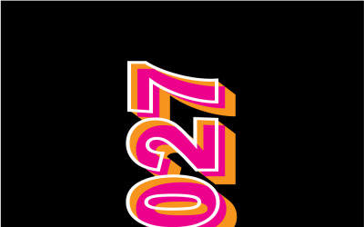 2027 New Year Retro Bold Pink And Orange 3D Vertical Typography On Black Background