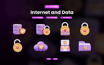 Internet &amp;amp; Data 3D Icon Design