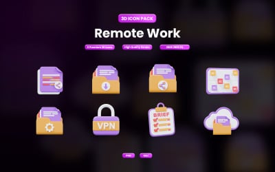 Remote Work 3D Icon Design 12