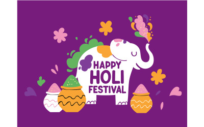 White Elephant Decorated with Colorful Powder