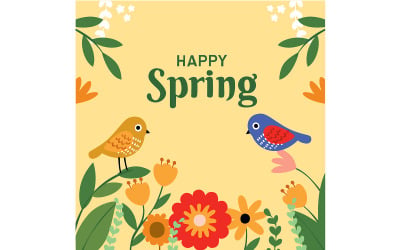 A Group of Birds Perched on Brightly Colored Flowers