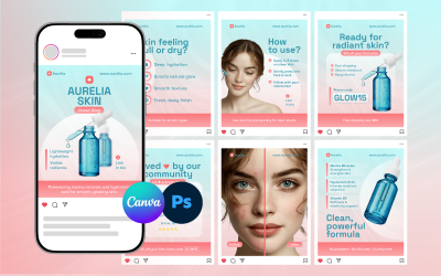 Beauty Cosmetic Instagram Templates – Skincare Social Media Pack