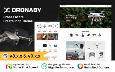 Dronaby – Prestashop-Theme für Drohnen, Videoüberwachung und Einzelprodukte