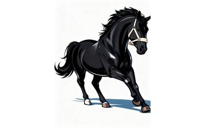 Horse Field Against Sky 1 Illustration